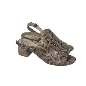 Sole Society Shawde Snakeskin Leather Peep Toe Heel Sandals 8M